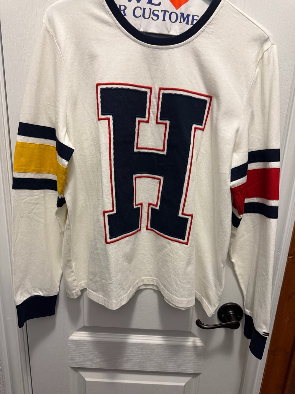 Tommy Hilfiger Hockey Style Jersey Long Sleeve Top NWT L